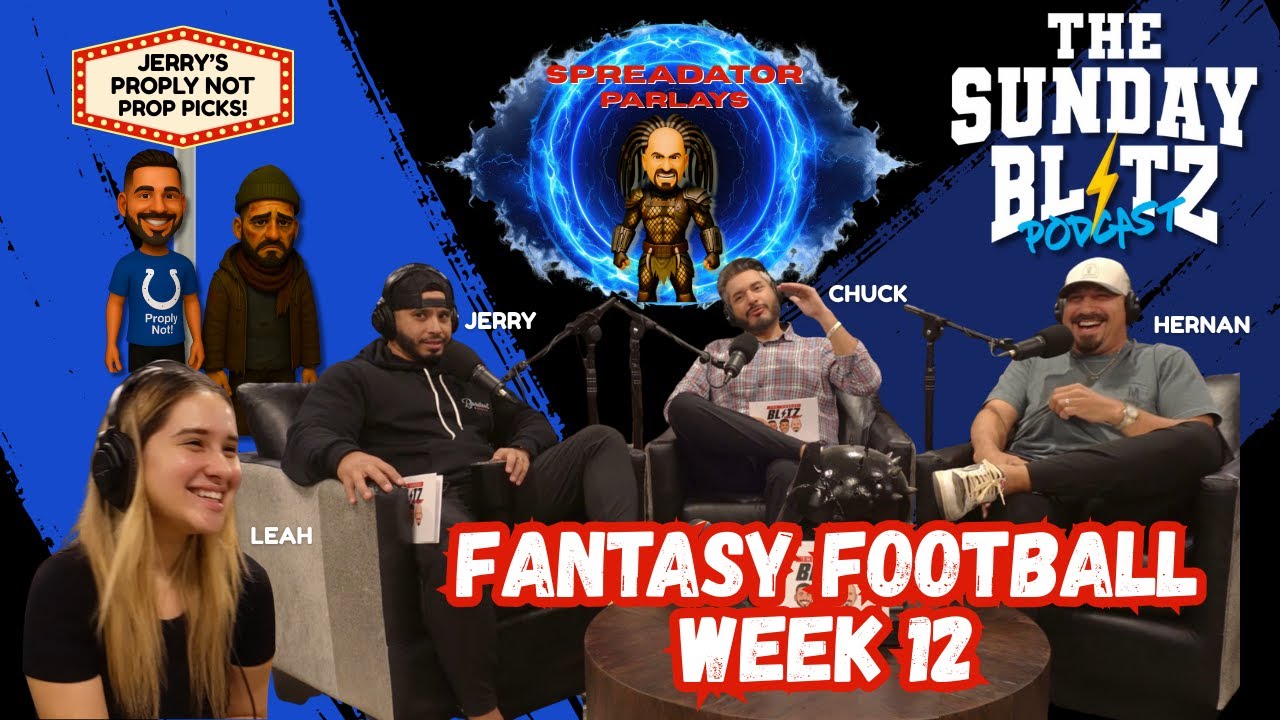 Week 12 NFL Fantasy League episode thumbnail from The Sunday Blitz.