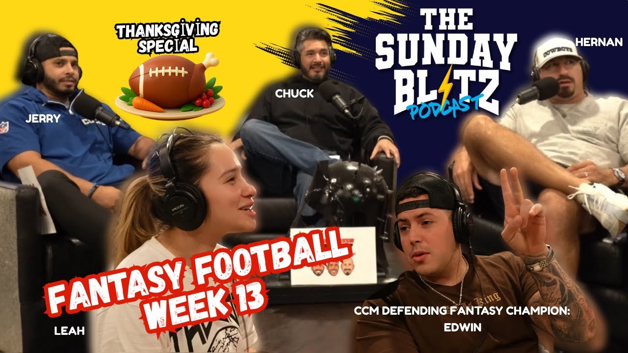 Week 13 NFL Fantasy League episode thumbnail from The Sunday Blitz.