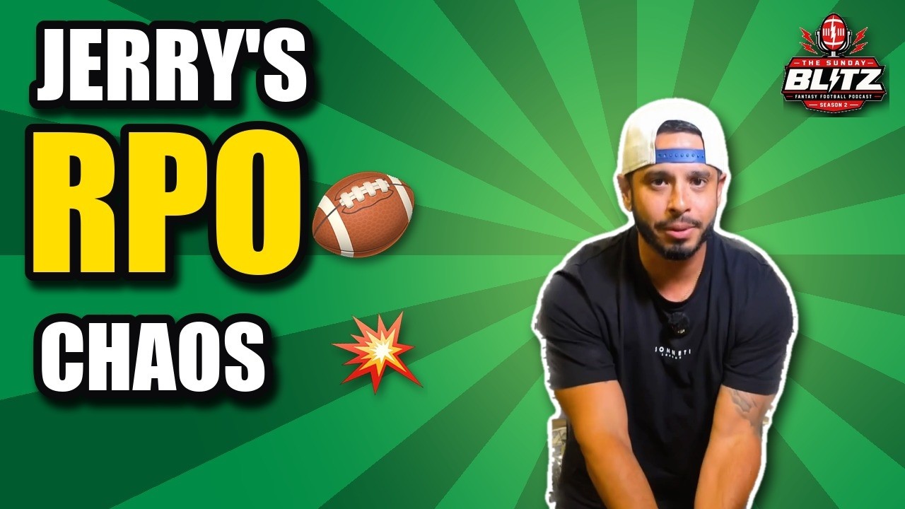 Official thumbnail for “Week 2 Fantasy Football: Waiver Picks & Jerry’s RPO Chaos” with the text “Jerry’s RPO chaos.”